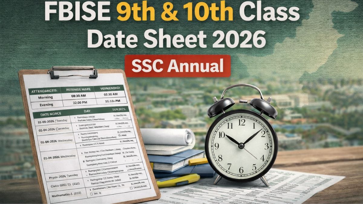 FBISE 9th & 10th Class Date Sheet 2026 – SSC Annual