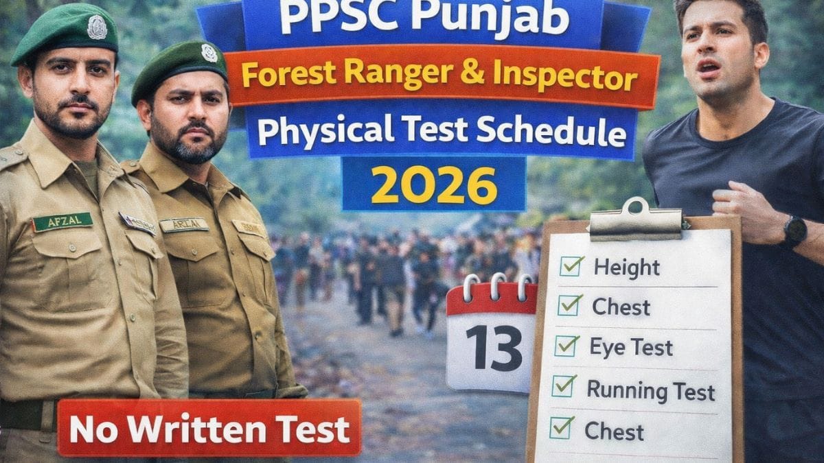PPSC Punjab Forest Ranger & Inspector Physical Test Schedule 2026