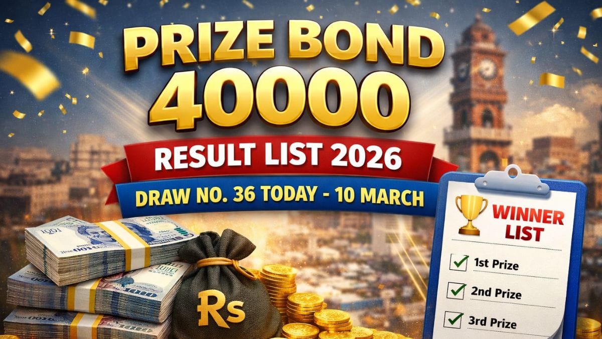 Prize Bond 40000 Result List 2026 Draw No 36 Today 10 March