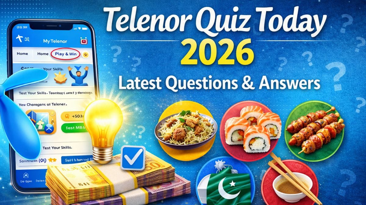 Telenor Quiz Today 11 March 2026 Latest Questions Answers